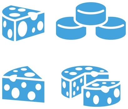 piece of cheese icon set vector