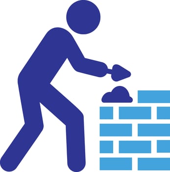 Profession bricklayer character icon vector