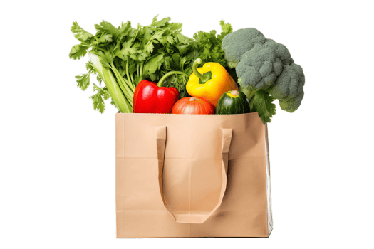 Vegetables in paper bag png