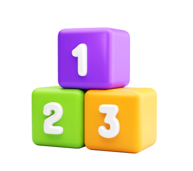 3D Educational Number Blocks for Kids Learning png