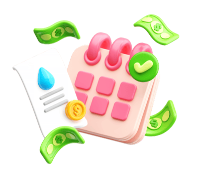 3D Calendar Payment Reminder with Money png
