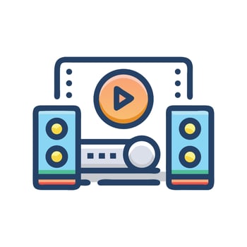 Stylish home audio system icon illustration design vector