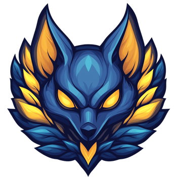 Illustration - Majestic Blue and Gold Canine Emblem png