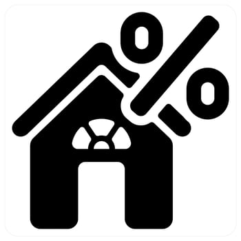 Home loan interest rate icon in black color vector