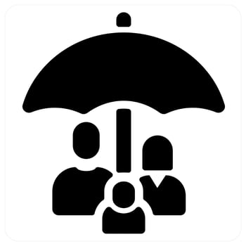 Family Insurance icon concept in black color vector