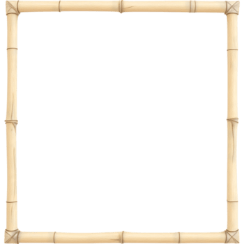 Empty Bamboo Picture Frame for Mockups png