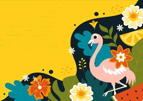 Save the Tropics Illustration with Natural Elements and Animals vector