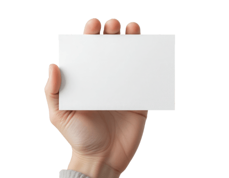 Hand Showing Blank Paper Card Mockup Isolated Transparent png