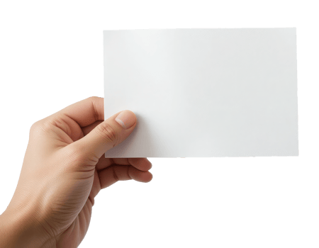 Hand Gripping White Card Isolated on Transparent Background png
