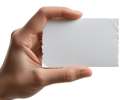 Hand Holding Blank White Card or Paper Isolated on Transparent Background. png