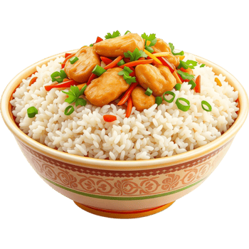 Rice Bowl with Shrimp and Vegetables png
