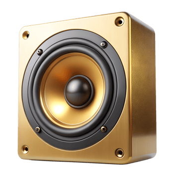 golden audio speaker png