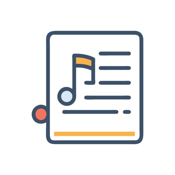 Sheet music icon illustration, melody, song, tune vector
