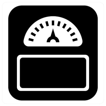 weight management and scale icon concept in black color vector