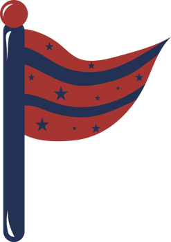 Illustration of Decorative Flag with Stars png