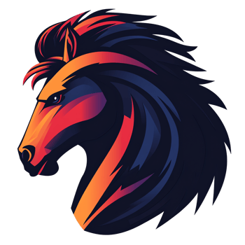 Illustration - Majestic Horse Head, Vibrant Colors, Mane Detail png