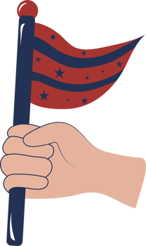 Illustration of Hand Holding a Flag png