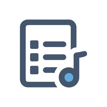 Music playlist icon, music app, modern, blue color vector