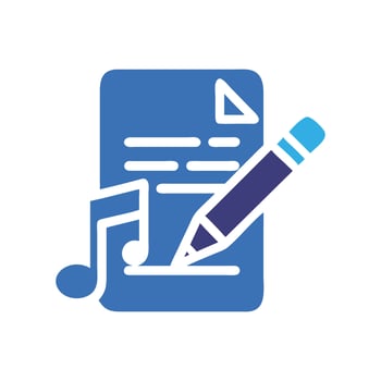 Songwriting Notes, lyrics, and a pencil for musicians vector