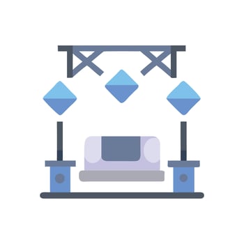 Stage with Lights and Seat Minimalist Icon vector