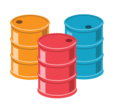 Colorful Graphic of Storage Barrels png