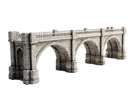 A stone bridge with arches on it png