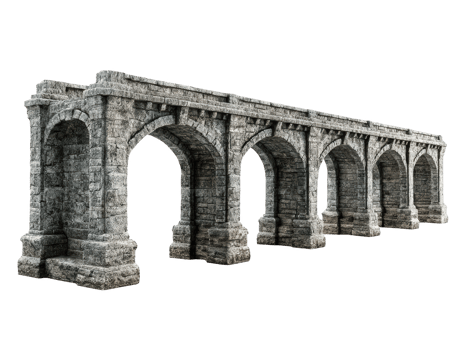 An old stone bridge with arches on it png