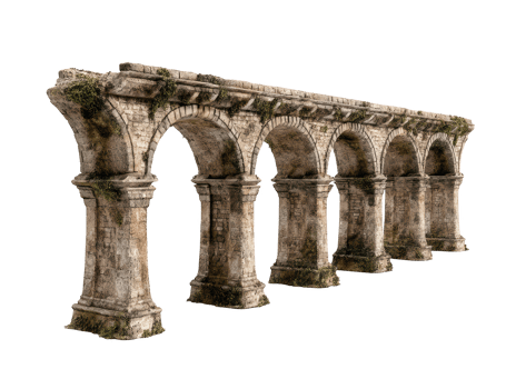 An old stone archway with arches and pillars png