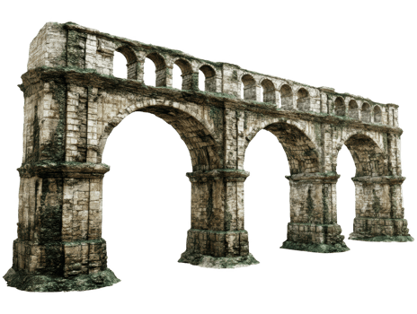 The bridge is made of stone and has arches png