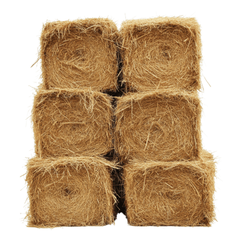 Stacked square hay bales on transparent background png