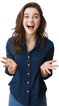 A woman is making a surprised face png
