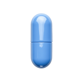 A single blue capsule on transparent background png