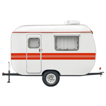 Small camper white color on transparent background png