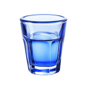 A glass of blue liquid on transparent background png