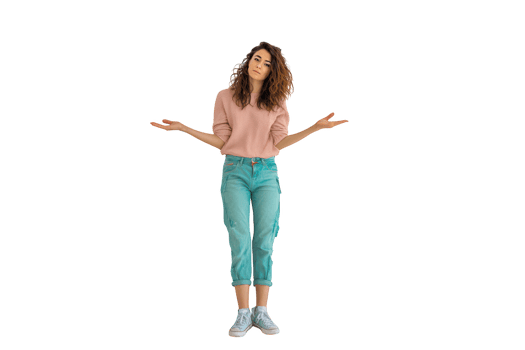 A woman is standing with her arms outstretched png