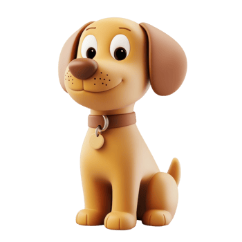 Cartoon dog sitting pet on transparent background png