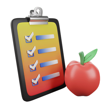 Apple and checklist icon png