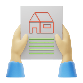 A hand holding a paper with a house on it png