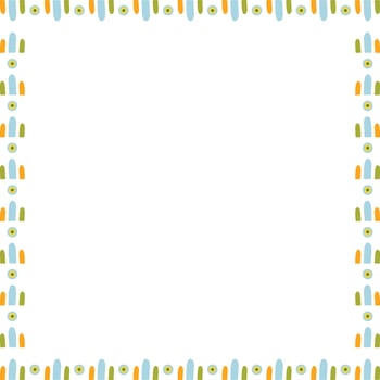 Colorful geometric empty square frame. doodle frame for text vector