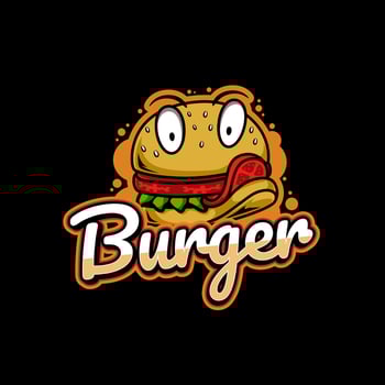 Burger character illustration logo for burger business and fast food vector