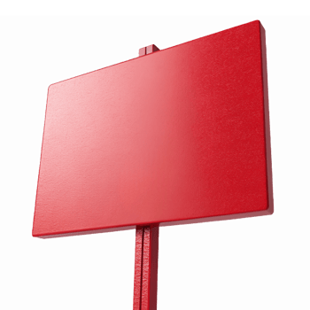 Blank Red Information Sign Post with Transparent Background for Design and Marketing Use png