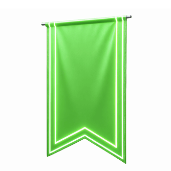 Glowing Green Banner with Neon Edges on Transparent Background for Event Promotion png