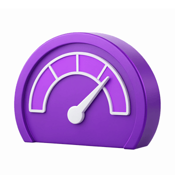 Purple Speedometer Gauge with Transparent Background for Performance Measurement png
