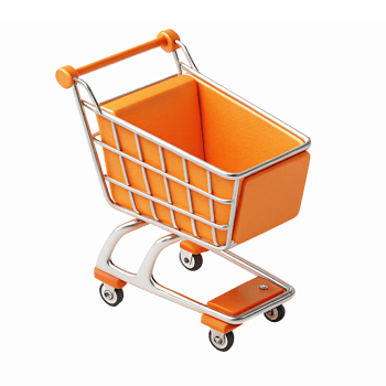 Orange Shopping Cart Design for Retail and ECommerce Applications png