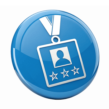 Blue Medal Badge with Stars and ID Placeholder for Awards and Achievements png