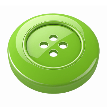 Glossy Green Sewing Button with Four Holes on Transparent Background for Crafting and Design png