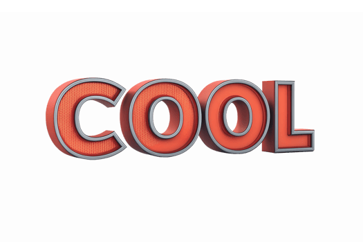 Stylish 3D Text Design of the Word Cool with Modern Typography on Transparent Background png