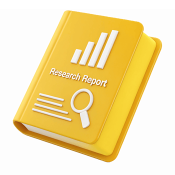 Yellow Research Report Folder with Graphs and Magnifying Glass on Transparent Background png