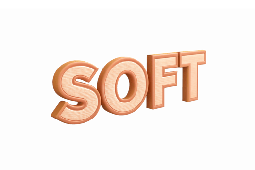 3D Text Design Soft Warm Wooden Style with Transparent Background for Modern Graphics png