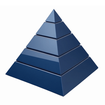 Elegant Blue Pyramid Structure with Glossy Finish on Transparent Background for Modern Design png